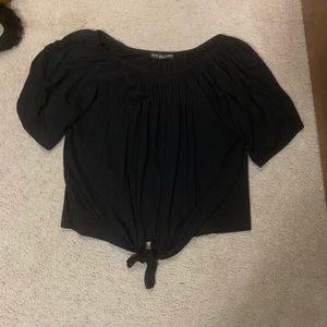 Off the shoulder cropped shirt